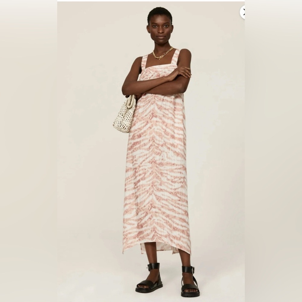Pink and White Patterned Maxi Dress - Picture 2 of 15
